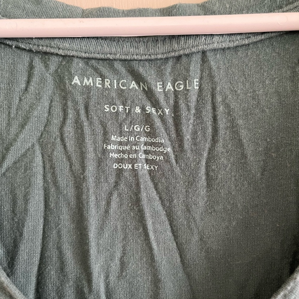 American Eagle Outfitters Green Oversized Short Sleeve Tee - Picture 2 of 3